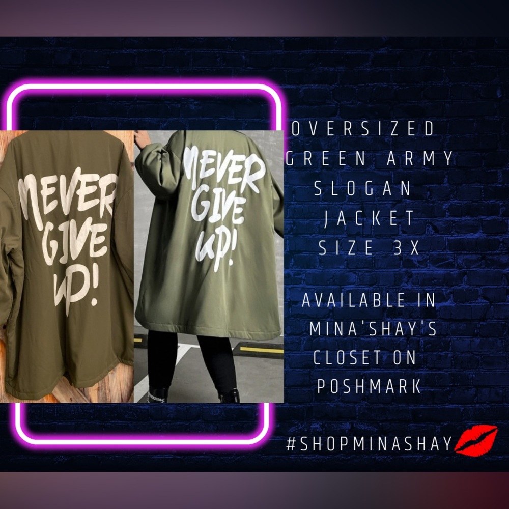 Oversized slogan jacket